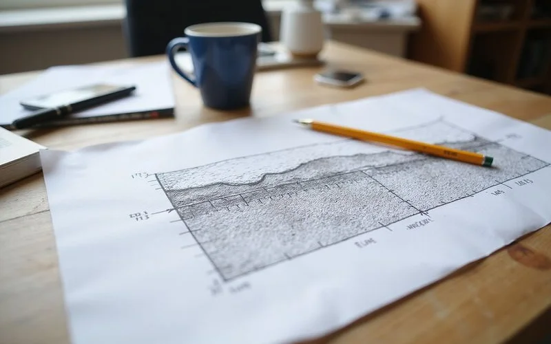 Diagram of frost depth below a concrete slab in freezing soil
