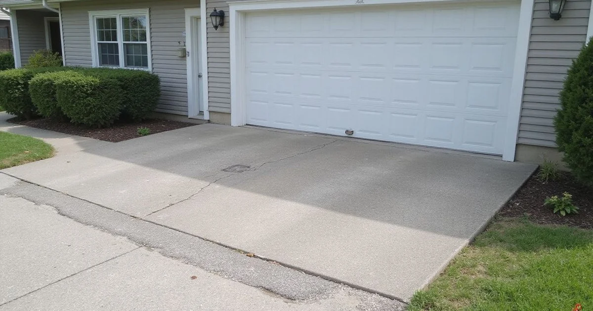 Dropped driveway apron creating a step at a residential garage door