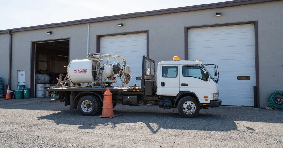 Polyurethane concrete lifting rig and service truck outside the Berlin, Connecticut base