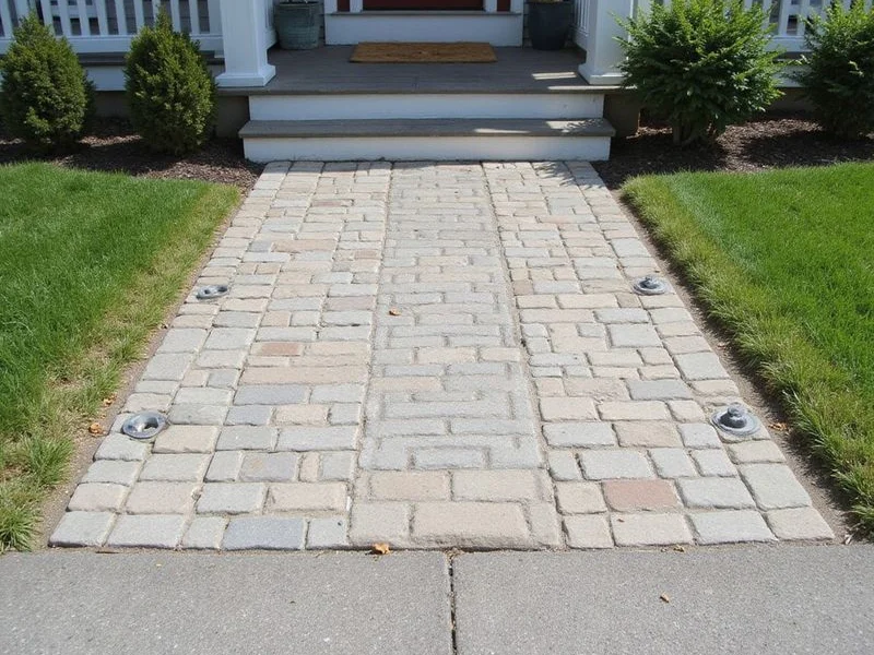 Walkway flags brought back level after foam injection
