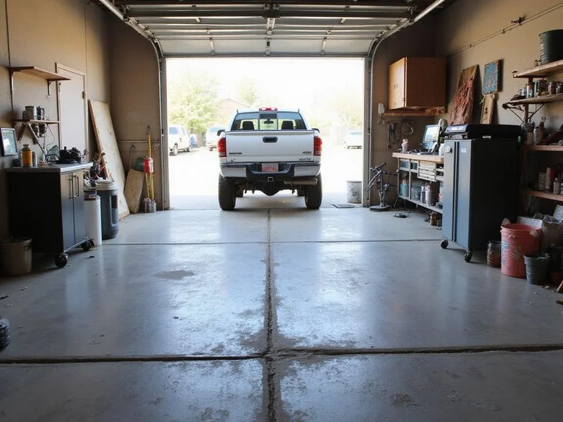 Level garage floor after injection with the door seal seated