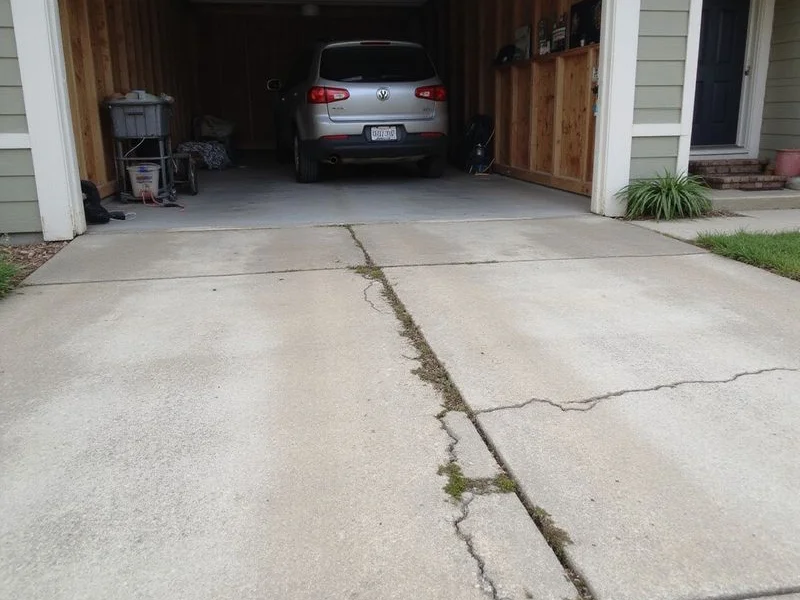 Driveway apron dropped at the garage before leveling