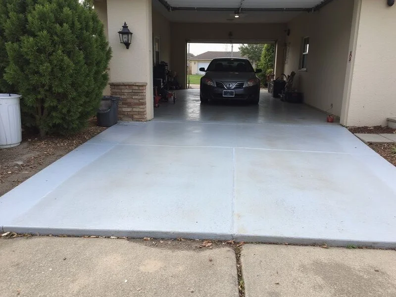 The same driveway apron lifted flush to the garage slab